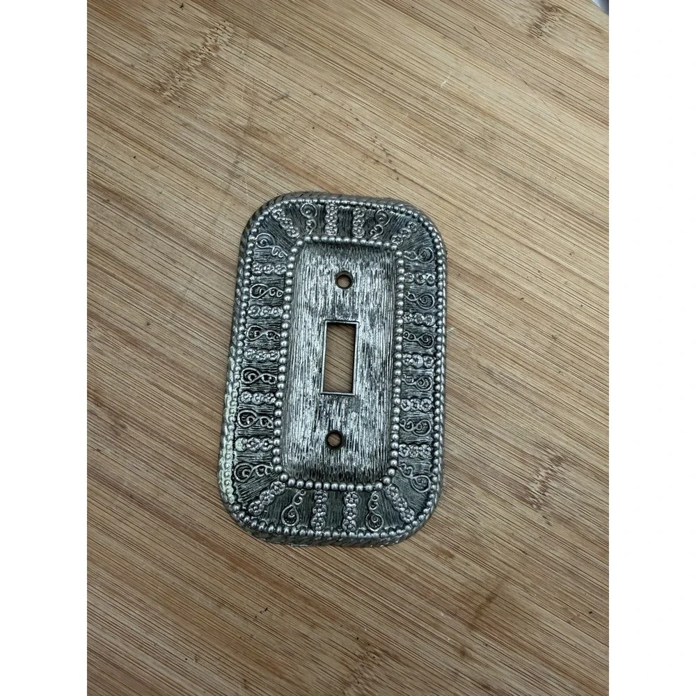 Vintage 1968 American Tack Light Switch Cover Silver Tone